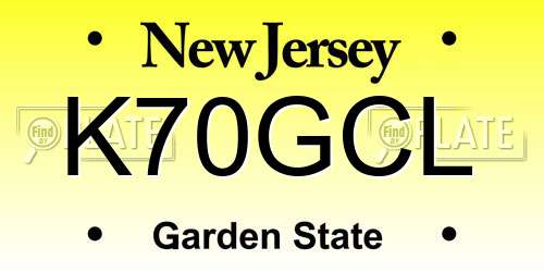K70GCL New Jersey License Plate