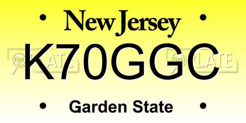 K70GGC New Jersey License Plate