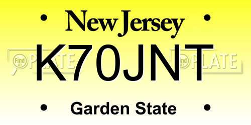 K70JNT New Jersey License Plate