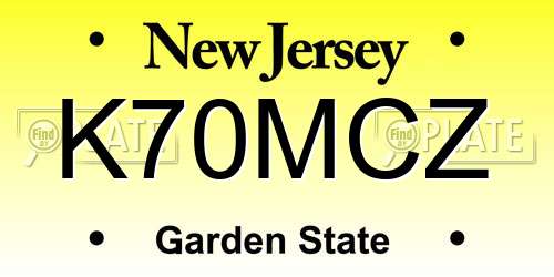 K70MCZ New Jersey License Plate