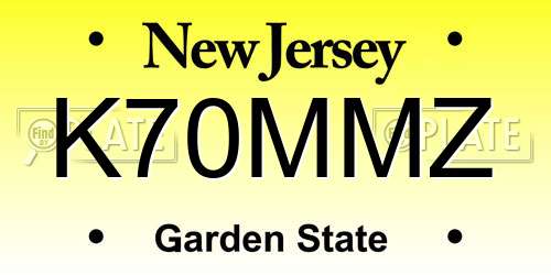 K70MMZ New Jersey License Plate