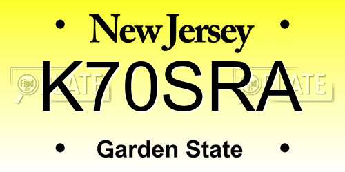 K70SRA New Jersey License Plate