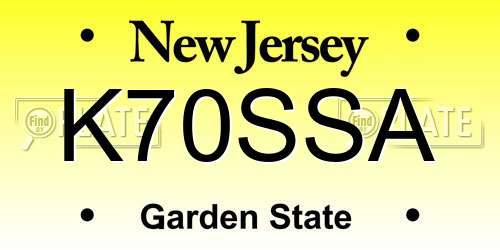 K70SSA New Jersey License Plate