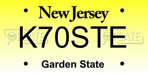 K70STE New Jersey License Plate