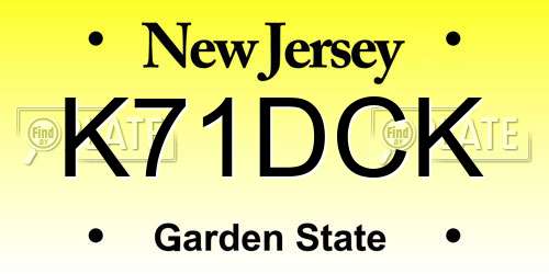 K71DCK New Jersey License Plate