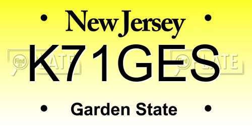 K71GES New Jersey License Plate