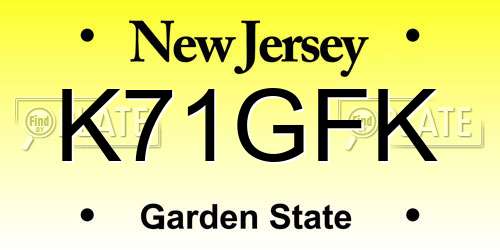 K71GFK New Jersey License Plate