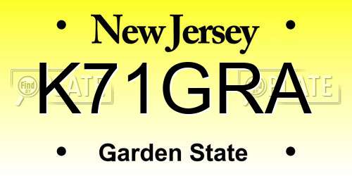K71GRA New Jersey License Plate