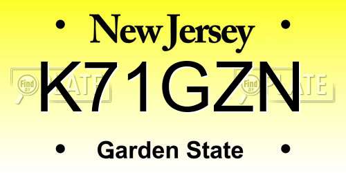 K71GZN New Jersey License Plate