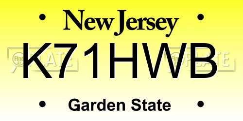 K71HWB New Jersey License Plate