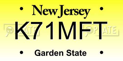 K71MFT New Jersey License Plate
