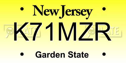 K71MZR New Jersey License Plate