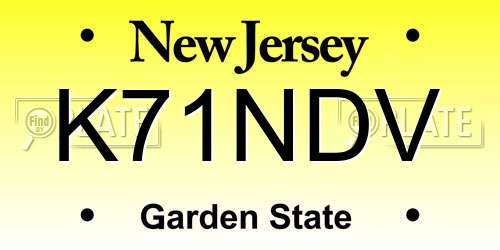 K71NDV New Jersey License Plate