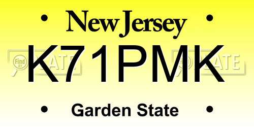 K71PMK New Jersey License Plate