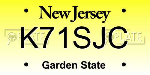 K71SJC New Jersey License Plate