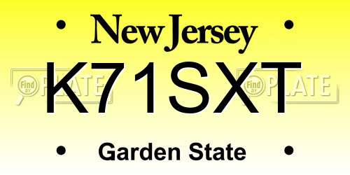 K71SXT New Jersey License Plate