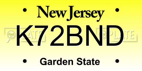 K72BND New Jersey License Plate