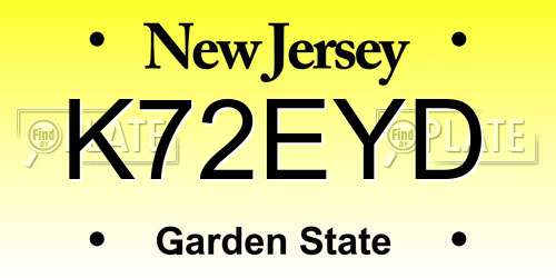 K72EYD New Jersey License Plate