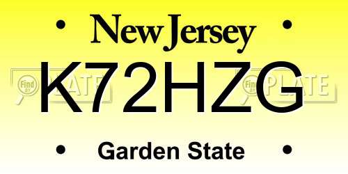 K72HZG New Jersey License Plate