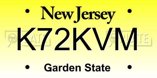 K72KVM New Jersey License Plate