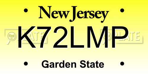 K72LMP New Jersey License Plate