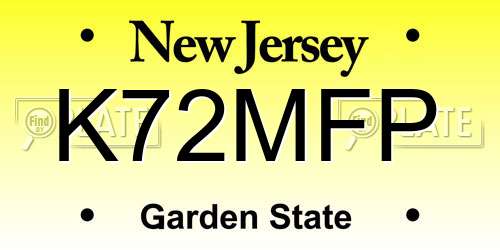 K72MFP New Jersey License Plate