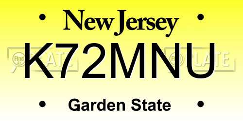 K72MNU New Jersey License Plate