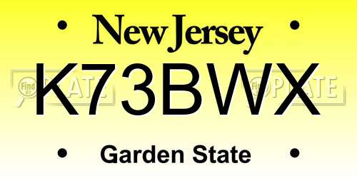 K73BWX New Jersey License Plate