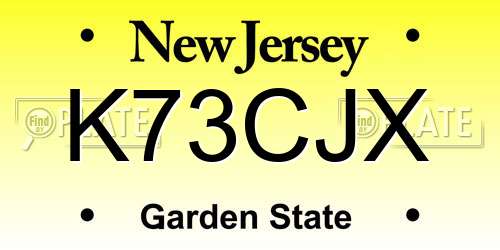 K73CJX New Jersey License Plate
