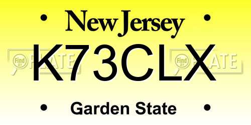 K73CLX New Jersey License Plate
