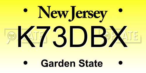 K73DBX New Jersey License Plate
