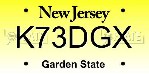 K73DGX New Jersey License Plate