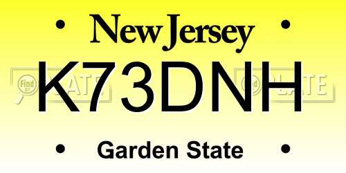 K73DNH New Jersey License Plate