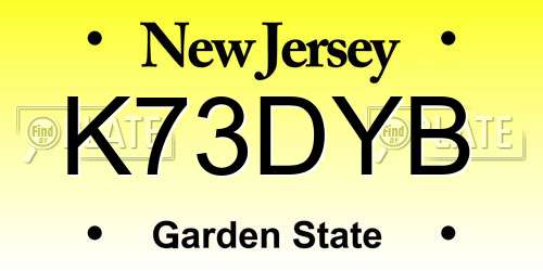 K73DYB New Jersey License Plate
