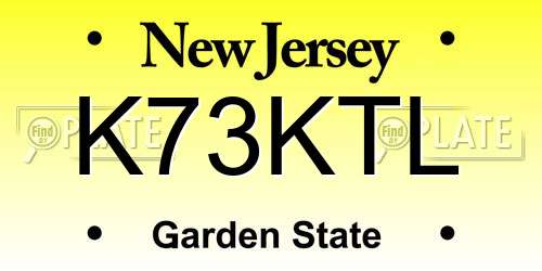 K73KTL New Jersey License Plate
