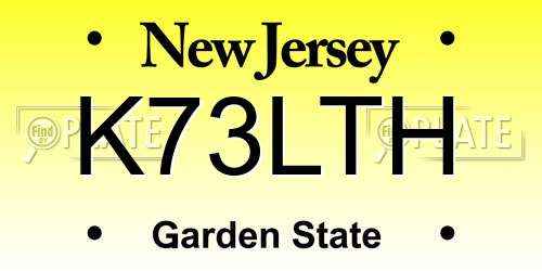 K73LTH New Jersey License Plate