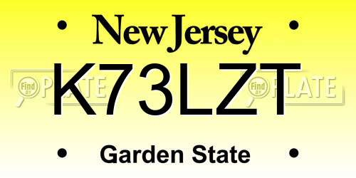 K73LZT New Jersey License Plate