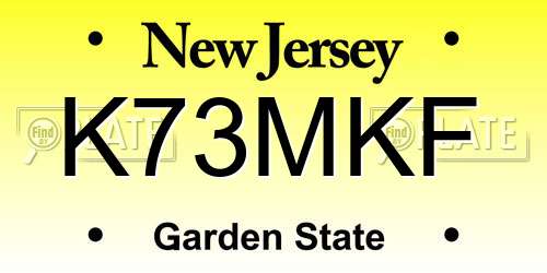 K73MKF New Jersey License Plate