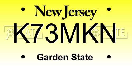 K73MKN New Jersey License Plate
