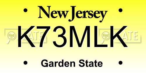 K73MLK New Jersey License Plate