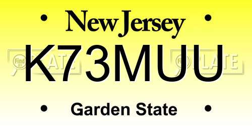 K73MUU New Jersey License Plate
