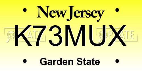 K73MUX New Jersey License Plate