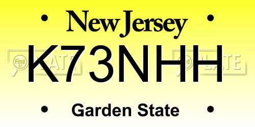 K73NHH New Jersey License Plate