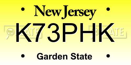 K73PHK New Jersey License Plate