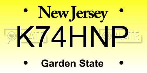K74HNP New Jersey License Plate