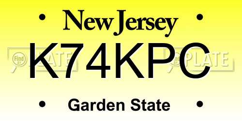 K74KPC New Jersey License Plate