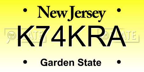 K74KRA New Jersey License Plate