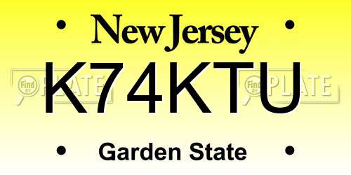 K74KTU New Jersey License Plate