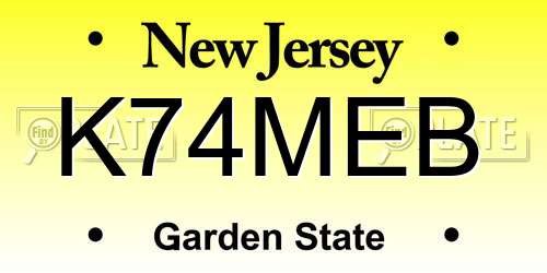 K74MEB New Jersey License Plate