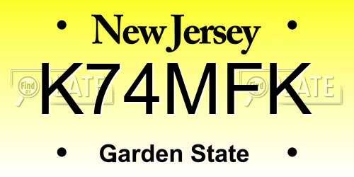 K74MFK New Jersey License Plate